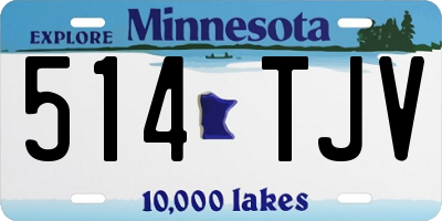 MN license plate 514TJV