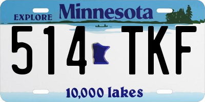 MN license plate 514TKF
