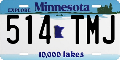 MN license plate 514TMJ