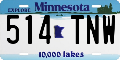 MN license plate 514TNW