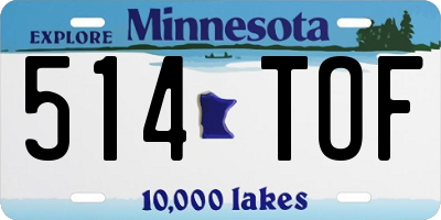 MN license plate 514TOF