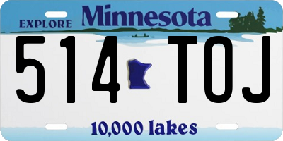 MN license plate 514TOJ