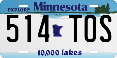 MN license plate 514TOS