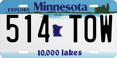 MN license plate 514TOW