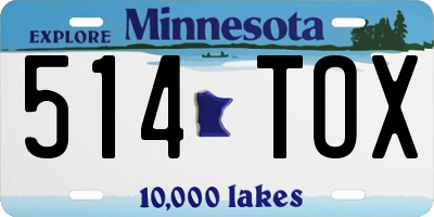 MN license plate 514TOX