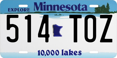 MN license plate 514TOZ