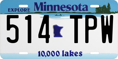MN license plate 514TPW