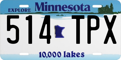 MN license plate 514TPX