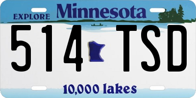 MN license plate 514TSD