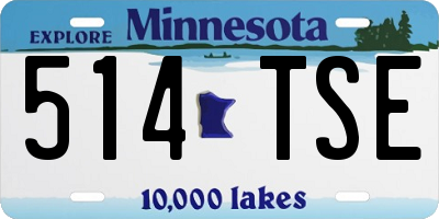 MN license plate 514TSE