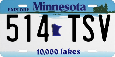 MN license plate 514TSV