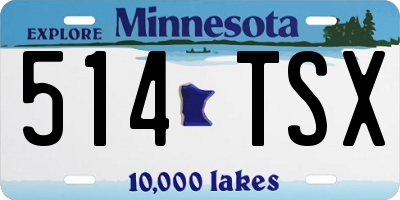 MN license plate 514TSX