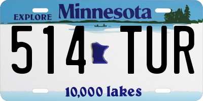 MN license plate 514TUR