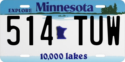 MN license plate 514TUW