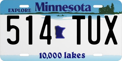 MN license plate 514TUX
