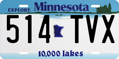 MN license plate 514TVX