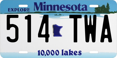 MN license plate 514TWA