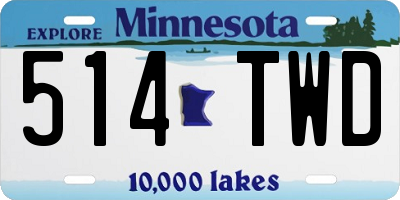 MN license plate 514TWD