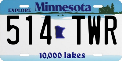 MN license plate 514TWR