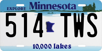 MN license plate 514TWS