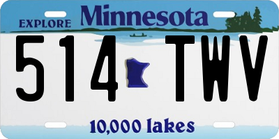 MN license plate 514TWV