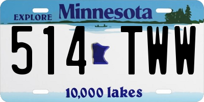 MN license plate 514TWW