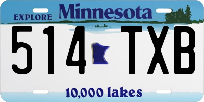 MN license plate 514TXB