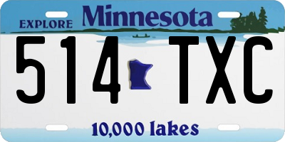 MN license plate 514TXC