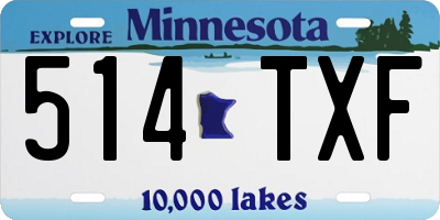 MN license plate 514TXF