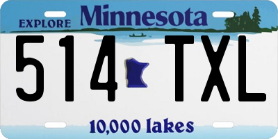 MN license plate 514TXL