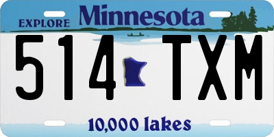 MN license plate 514TXM