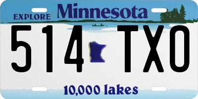 MN license plate 514TXO