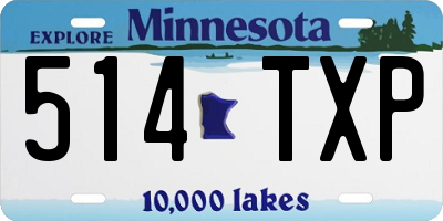 MN license plate 514TXP