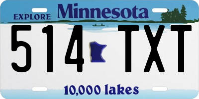 MN license plate 514TXT