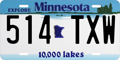 MN license plate 514TXW