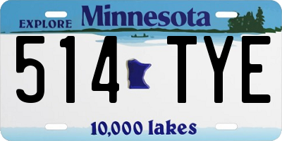 MN license plate 514TYE