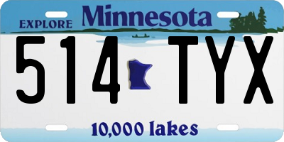 MN license plate 514TYX
