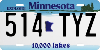 MN license plate 514TYZ