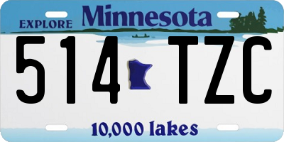 MN license plate 514TZC