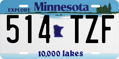 MN license plate 514TZF