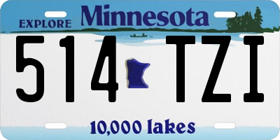 MN license plate 514TZI
