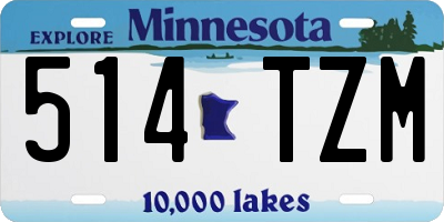 MN license plate 514TZM