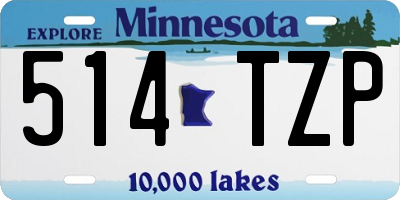 MN license plate 514TZP