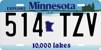 MN license plate 514TZV