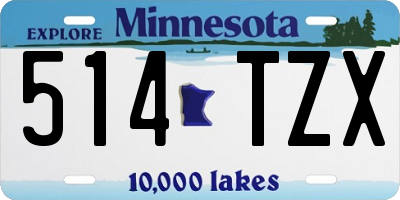 MN license plate 514TZX