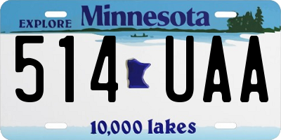 MN license plate 514UAA