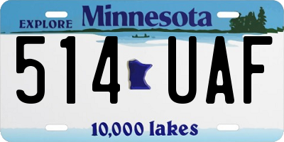 MN license plate 514UAF