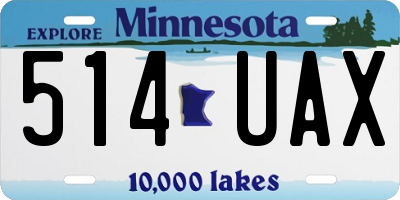 MN license plate 514UAX