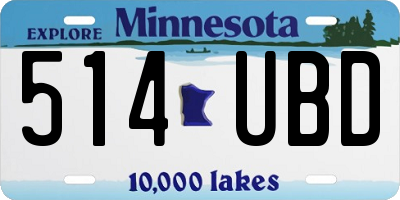 MN license plate 514UBD