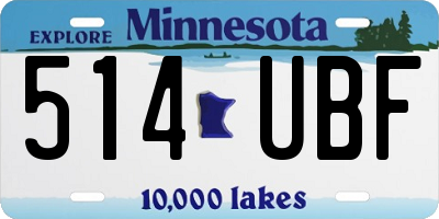 MN license plate 514UBF